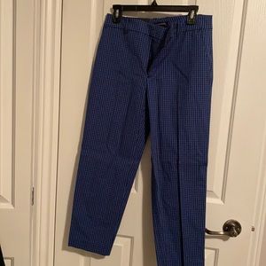 Club Monaco blue and black plaid cropped pants